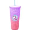 Spoontiques Studded Tumbler, 32oz – Insulated Double Wall Acrylic Travel Cup Spill Proof Lid – for Hot & Cold Beverages – Americana(Axolotl)