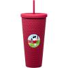 Spoontiques Studded Tumbler, 32oz – Insulated Double Wall Acrylic Travel Cup Spill Proof Lid – for Hot & Cold Beverages – Americana(Joe Cool)
