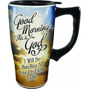 Spoontiques – Ceramic Travel Mugs – You Are My Sunshine Cup – Hot or Cold Beverages – Gift for Coffee Lovers(Good Morning)