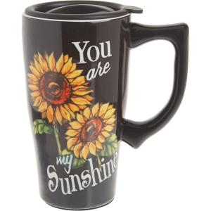 Spoontiques – Ceramic Travel Mugs – You Are My Sunshine Cup – Hot or Cold Beverages – Gift for Coffee Lovers(You are My Sunshine)