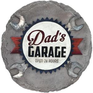 Spoontiques – Garden Décor – Dad’s Garage Stepping Stone – Decorative Stone for Garden