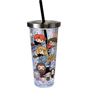 Spoontiques – Harry Potter Tumbler – Cartoon Glitter Cup with Straw – 20 oz – Acrylic – Multi