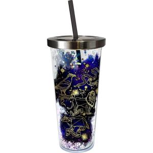 Spoontiques – Harry Potter Tumbler – Constellation Glitter Cup with Straw – 20 oz – Acrylic – Multicolored