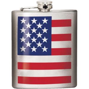 Spoontiques 15660 American Flag Flask, Silver