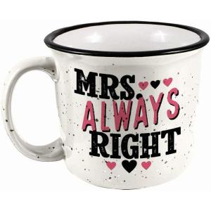 Spoontiques Ceramic Camper Mug, 14oz – Microwave & Dishwasher Safe, for Cold & Hot Beverages – Positive Affirmations(Mrs. Always Right)