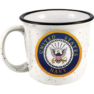 Spoontiques Ceramic Camper Mug, 14oz – Microwave & Dishwasher Safe, for Cold & Hot Beverages – Positive Affirmations(Navy)