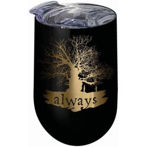 Spoontiques Harry Potter Stainless Steel Wine Tumbler, 16 Oz – Double Wall Insulated Drink Cup with Lid for Travel – Hogwarts(Always)
