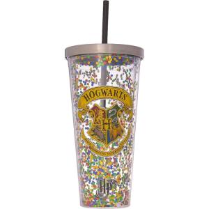 Spoontiques Hogwarts Glitter Cup w/Straw
