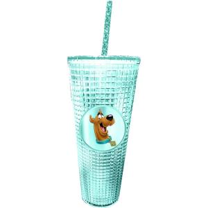 Spoontiques Holiday Diamond Tumbler, 20oz – Textured Cup w/Staw, Double Wall Insulated, BPA Free – A Christmas Story(Scooby Doo)