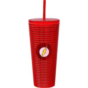 Spoontiques Holiday Diamond Tumbler, 20oz – Textured Cup w/Staw, Double Wall Insulated, BPA Free – A Christmas Story(The Flash)