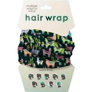 Spoontiques Music Hair Wrap – Multifunctional Bandanna, Headband, Hair Tie, Gaiter, and Scarf(Llama)