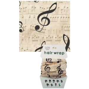 Spoontiques Music Hair Wrap – Multifunctional Bandanna, Headband, Hair Tie, Gaiter, and Scarf(Music)