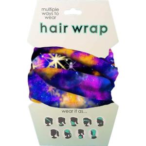 Spoontiques Music Hair Wrap – Multifunctional Bandanna, Headband, Hair Tie, Gaiter, and Scarf(Night Sky)