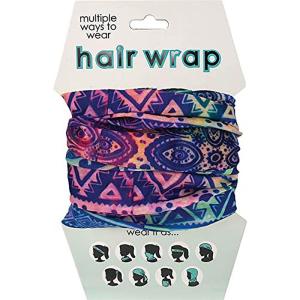 Spoontiques Music Hair Wrap – Multifunctional Bandanna, Headband, Hair Tie, Gaiter, and Scarf(Pastel Tribal)