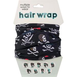 Spoontiques Music Hair Wrap – Multifunctional Bandanna, Headband, Hair Tie, Gaiter, and Scarf(Pirate)