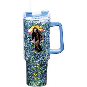 Spoontiques Oz 40oz Acrylic Travel Mug – Double Wall Acrylic with Sliding Lock Travel Lid and Straw – 11″ Tall(Big Foot)