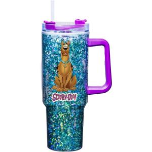 Spoontiques Oz 40oz Acrylic Travel Mug – Double Wall Acrylic with Sliding Lock Travel Lid and Straw – 11″ Tall(Scooby Doo)