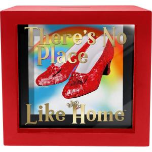 Spoontiques Wizard of Oz Shadowbox Bank – Wooden Piggy Bank Box with See Through Front Panel & Decorative Backsplash – Ruby Slippers Themed (6″ x 2.5″ x 6″)