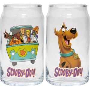 Spoontiques Wonder Woman Glass Set – 2 Unique Glasses Per Set in Colorful Decorative Gift Box – 16oz – 5 1/4″ Tall(Scooby Doo)
