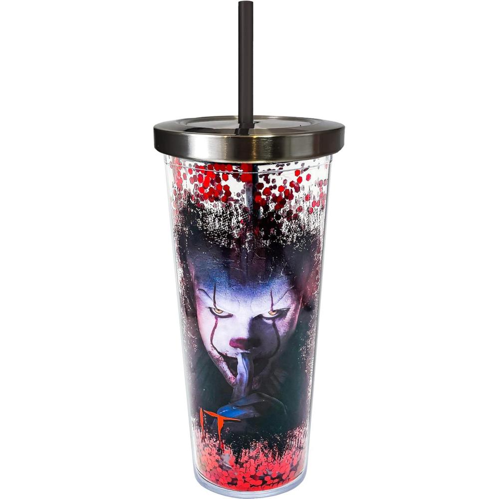image:imageSpoontiques IT Glitter Filled Acrylic Tumbler  Glitter Cup with Straw  20 oz Stainless Steel Locking Lid with Straw  Double Wall Insulated  BPA Free