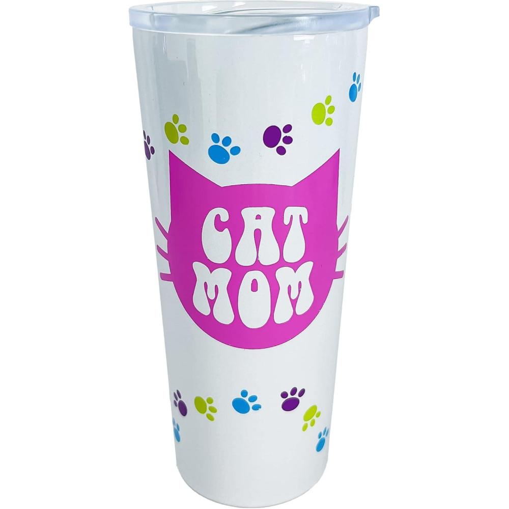 image:imageSpoontiques Stainless Travel Mug 22oz Insulated Drink Cup with Lid amp Sliding Lock for Hot amp Cold Beverages Betty BoopCat Mom