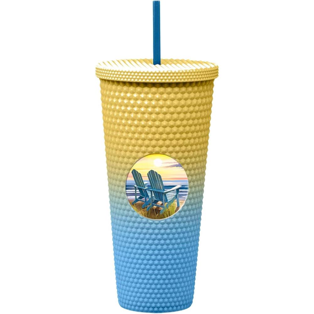 image:imageSpoontiques Studded Tumbler 32oz Insulated Double Wall Acrylic Travel Cup Spill Proof Lid for Hot amp Cold Beverages ElvisBeach