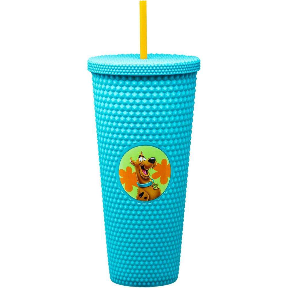 image:imageSpoontiques Studded Tumbler 32oz Insulated Double Wall Acrylic Travel Cup Spill Proof Lid for Hot amp Cold Beverages ElvisScooby Doo