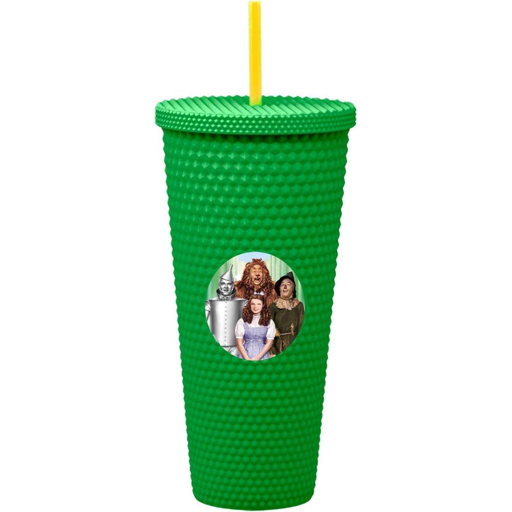 image:imageSpoontiques Studded Tumbler 32oz Insulated Double Wall Acrylic Travel Cup Spill Proof Lid for Hot amp Cold Beverages ElvisWizard Of Oz