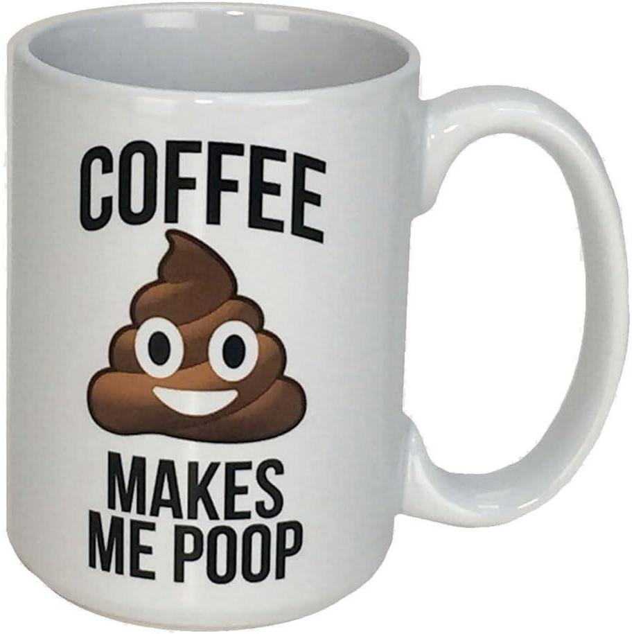 image:imageSpoontiques Witch Ceramic Coffee Mug 14 ounces Multicolor Model 19303Coffee Makes Me Poop