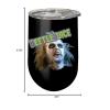 Spoontiques Beetlejuice Insulated Wine Tumbler with Lid – Double Wall Stainless Steel Stemless Wine Glass – 16oz – 5 5/8” Tall