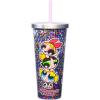 Spoontiques – Glitter Filled Acrylic Tumbler – Glitter Cup with Straw – 20 oz – Stainless Steel Locking Lid with Straw – Double Wall Insulated – BPA Free – Powerpuff Girls Glitter Cup