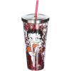 Spoontiques – Glitter Filled Acrylic Tumbler – Glitter Cup with Straw – 20 oz - Stainless Steel Locking Lid with Straw – Double Wall Insulated – BPA Free – Betty Boop