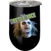 Spoontiques Beetlejuice Insulated Wine Tumbler with Lid – Double Wall Stainless Steel Stemless Wine Glass – 16oz – 5 5/8” Tall