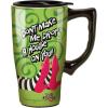 Spoontiques Drop A House On You Ceramic Travel Coffee Mug with Lid and Handle – Wizard of Oz Double Walled Mug for Hot and Cold Beverages – Microwave and Dishwasher Safe, Spill Proof Lid