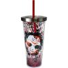 Spoontiques Friday The 13th Glitter Filled Acrylic Tumbler – Glitter Cup with Straw – 20 oz - Stainless Steel Locking Lid with Straw – Double Wall Insulated – BPA Free