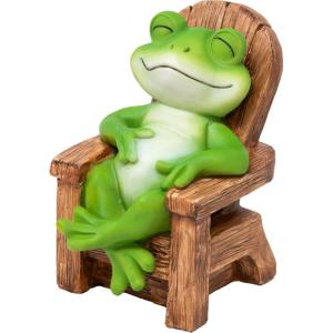 Spoontiques – Decorative Garden Statue – Colorful Home Décor for Indoor or Outdoor Use – Patio Decoration and Accessory – Relaxing Frog Garden Statue