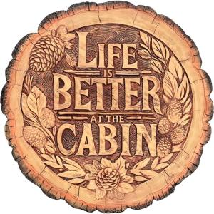Spoontiques – Garden Décor – Better at The Cabin Stepping Stone – Decorative Stone for Garden
