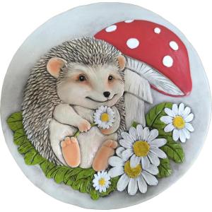 Spoontiques – Garden Décor – Hedgehog Stepping Stone – Decorative Stone for Garden