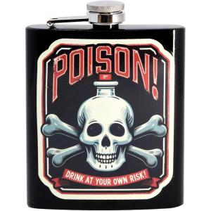 Spoontiques – Stainless Steel Hip Flask Functional Drinkware – 7oz Liquid Capacity with Stainless Steel Refill Funnel – 4.75″ Tall – Gift for Birthday, Bachelor/Bachelorette Party – Wicked Witch Flask(Poison)