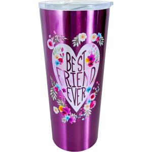 Spoontiques Stainless Travel Mug, 22oz – Insulated Drink Cup with Lid & Sliding Lock, for Hot & Cold Beverages – Betty Boop(Best Friend)