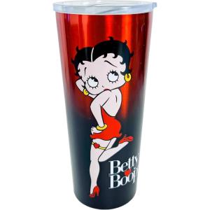 Spoontiques Stainless Travel Mug, 22oz – Insulated Drink Cup with Lid & Sliding Lock, for Hot & Cold Beverages – Betty Boop(Betty Boop)