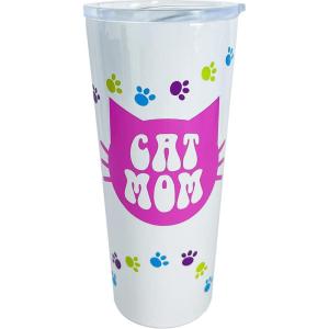 Spoontiques Stainless Travel Mug, 22oz – Insulated Drink Cup with Lid & Sliding Lock, for Hot & Cold Beverages – Betty Boop(Cat Mom)