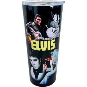 Spoontiques Stainless Travel Mug, 22oz – Insulated Drink Cup with Lid & Sliding Lock, for Hot & Cold Beverages – Betty Boop(Elvis)