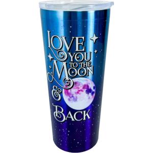 Spoontiques Stainless Travel Mug, 22oz – Insulated Drink Cup with Lid & Sliding Lock, for Hot & Cold Beverages – Betty Boop(Moon & Back)