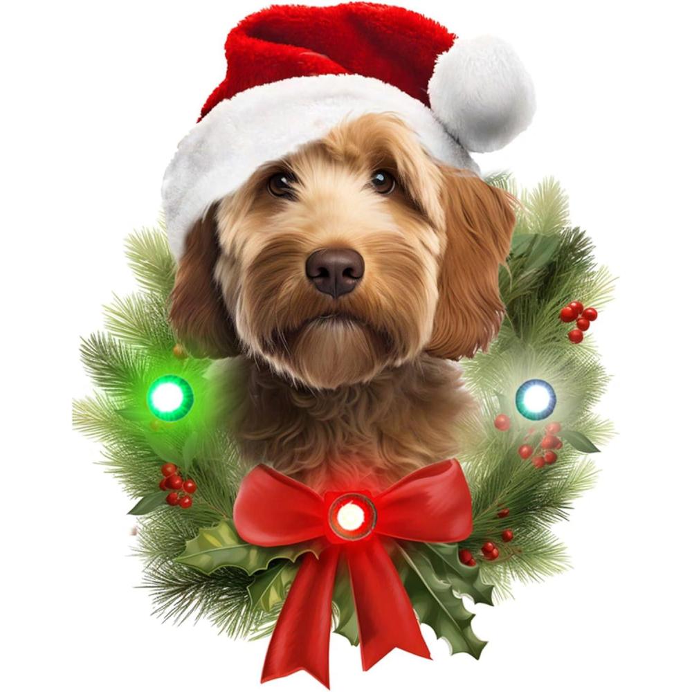 image:imageSpoontiques Doodle Ornament  Christmas Light Up Ornaments  Wooden Decorations with LED Lights  Batteries Included  4x5 with Hanging Rope