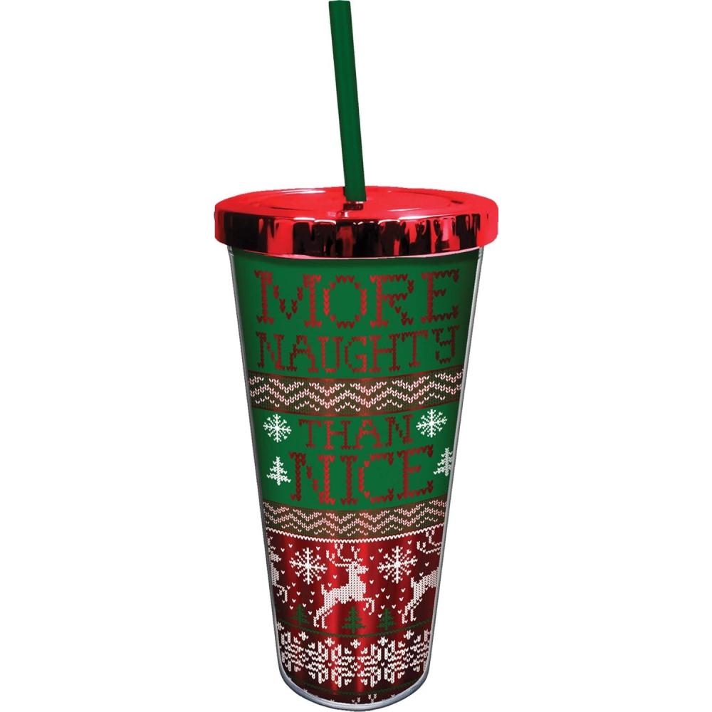image:imageSpoontiques More Naughty Than Nice Foil Cup wStraw