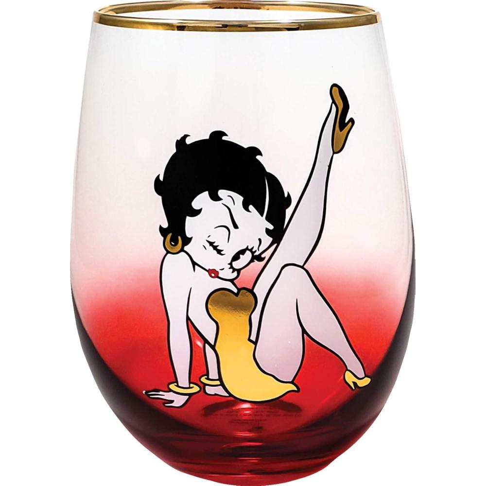 image:imageSpoontiques Stemless Wine Glass 20oz Lidless Drink Tumbler for Cold Beverages A Christmas StoryBetty Boop