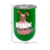Spoontiques – A Christmas Story Pink Nightmare – Insulated Wine Tumbler with Lid – Double Wall Stainless Steel Stemless Wine Glass – 16oz, (16989)
