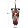 Spoontiques – Glitter Filled Acrylic Tumbler – Glitter Cup with Straw – 20 oz - Stainless Steel Locking Lid with Straw – Double Wall Insulated – BPA Free – Merry Clarksmas
