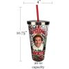 Spoontiques – Glitter Filled Acrylic Tumbler – Glitter Cup with Straw – 20 oz - Stainless Steel Locking Lid with Straw – Double Wall Insulated – BPA Free – Smiling